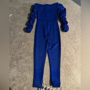 Royal blue ruffled jumpsuit